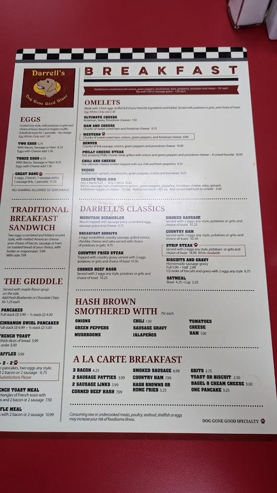 Darrell's Diner Menu image 1